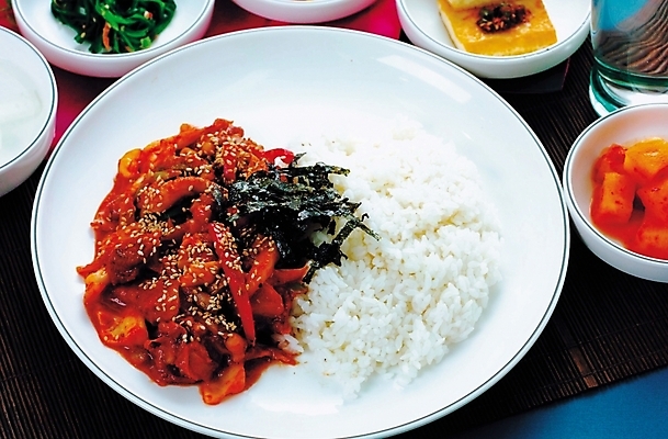 포토 JPG 스튜디오촬영 한식 음식 밥 한국 사람없음 덮밥 오징어덮밥 국내포토 아시아 실내 파일형식