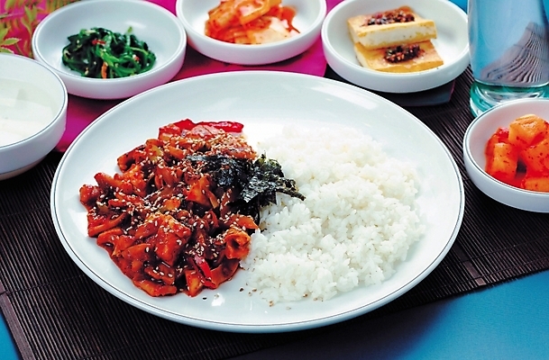 포토 JPG 스튜디오촬영 한식 음식 밥 한국 사람없음 덮밥 오징어덮밥 국내포토 아시아 실내 파일형식