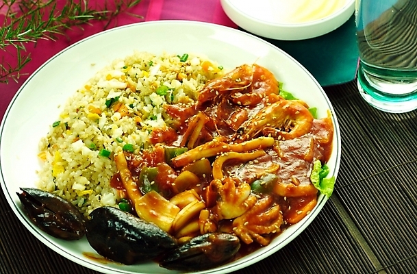 포토 JPG 스튜디오촬영 음식 요리 사람없음 중식 덮밥 볶음밥 해물덮밥 국내포토 실내 파일형식