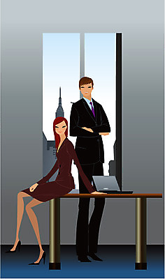 EPS 주간 라이프스타일 여자 남자 일러스트 비즈니스 탁자 실내 사람 두명 비즈니스라이프 노트북 사무실 비즈니스맨 비즈니스우먼 동료 국내일러스트 자연요소 가구 관계 내부 생활 전자제품 직장인 파일형식 벡터