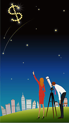 EPS 라이프스타일 여자 남자 별 돈 일러스트 비즈니스 하늘 사람 빌딩 야외 두명 건물 금융 비즈니스라이프 달러 망원경 비즈니스맨 비즈니스우먼 화폐기호 목표 야간 동료 관측 비전 국내일러스트 자연요소 건축물 기호 컨셉 관계 생활 경제 직장인 재산 화폐 파일형식 벡터