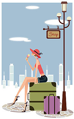 EPS 주간 모자 우먼라이프 라이프스타일 공공시설 여자 여행 가로등 일러스트 교통시설 휴가 아이스크림 한명 사람 20대 성인 야외 30대 여행가방 팻말 역 버스정류장 여자만 여자한명만 성인여자만 성인만 국내일러스트 자연요소 1 잡화 교통 가방 디저트 프레임 청년 생활 장년 시설 파일형식 벡터