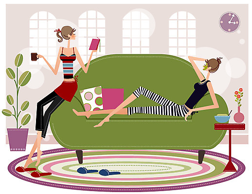 EPS 우먼라이프 라이프스타일 여자 화분 커피 쿠션 일러스트 탁자 휴식 슬리퍼 실내 사람 20대 취미 두명 라이프 책 30대 소파 뷰티 꽃병 카펫 팩 안식처 여자만 성인여자만 성인만 국내일러스트 꽃 음료 가구 신발 컨셉 의자 청년 내부 생활 장년 화장품 파일형식 벡터