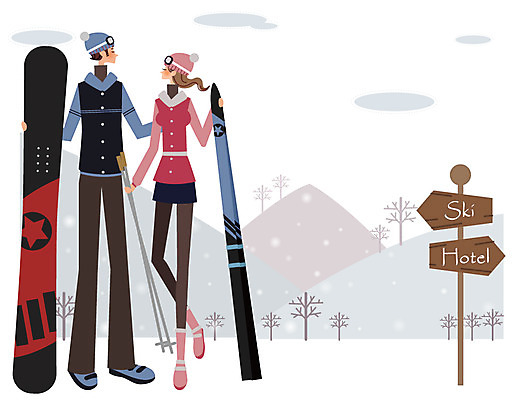 EPS 구름 라이프스타일 커플 계절 여자 남자 스포츠 겨울 데이트 일러스트 스키 휴식 스키장 산 사람 20대 취미 두명 라이프 30대 눈 표지판 보드 성인만 국내일러스트 자연요소 컨셉 관계 날씨 겨울스포츠 알림판 청년 생활 장년 파일형식 벡터