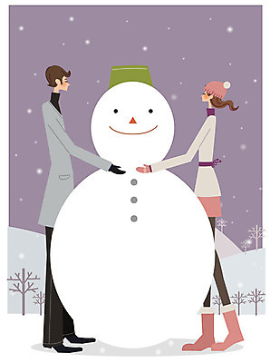 EPS 라이프스타일 커플 계절 여자 남자 겨울 데이트 일러스트 눈사람 휴식 산 사람 20대 취미 야외 두명 라이프 30대 눈 성인만 국내일러스트 자연요소 컨셉 관계 날씨 청년 생활 장년 파일형식 벡터