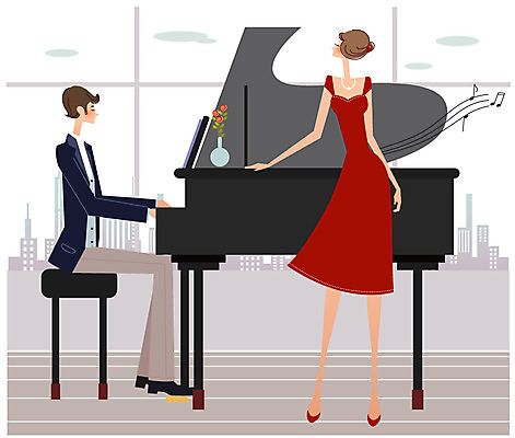 EPS 주간 라이프스타일 커플 여자 남자 악기 음악 연주 데이트 일러스트 휴식 실내 사람 20대 취미 두명 라이프 30대 꽃병 건반 피아노 건반악기 성인만 국내일러스트 자연요소 꽃 컨셉 관계 문화예술 청년 내부 생활 장년 파일형식 벡터