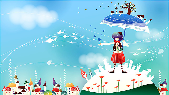 EPS 주간 나무 구름 남자 꽃 일러스트 우산 상상 청소년 주택 요정 어류 한명 사람 소년 야외 10대 판타지 마을 상상캐릭터 환상 남자만 남자한명만 십대만 십대남자만 십대남자한명만 국내일러스트 일러캐릭터 자연요소 식물 캐릭터 1 어린이 컨셉 건물 수중동물 파일형식 벡터