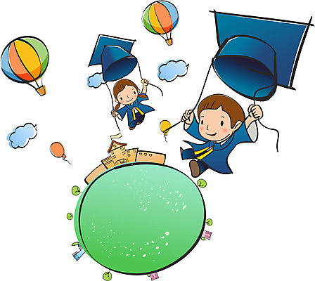 EPS 학생 여자 어린이교육 교육 남자 어린이 일러스트 학사모 졸업 학교 사람 두명 10대 스쿨라이프 열기구 대학교 십대만 국내일러스트 모자_잡화 라이프스타일 항공교통 청소년 파일형식 벡터