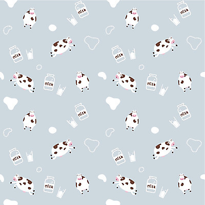 EPS 동물 척추동물 문양 육지동물 음료 음식 동물캐릭터 백그라운드 무늬 패턴 일러스트 포유류 사람없음 우유 젖소 팬시패턴 국내일러스트 일러캐릭터 캐릭터 유제품 소 파일형식 벡터