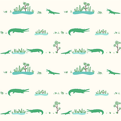 EPS 나무 동물 척추동물 문양 호수 백그라운드 무늬 패턴 일러스트 파충류 사람없음 풀 악어 팬시패턴 국내일러스트 식물 파일형식 벡터