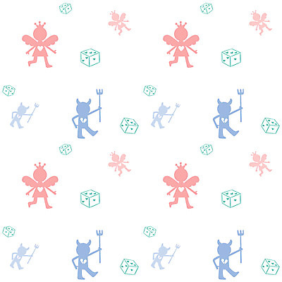 EPS 문양 생활용품 백그라운드 무늬 패턴 일러스트 천사 사람없음 놀이용품 악마 주사위 주사위놀이 팬시패턴 악 국내일러스트 놀이 오브젝트 파일형식 벡터