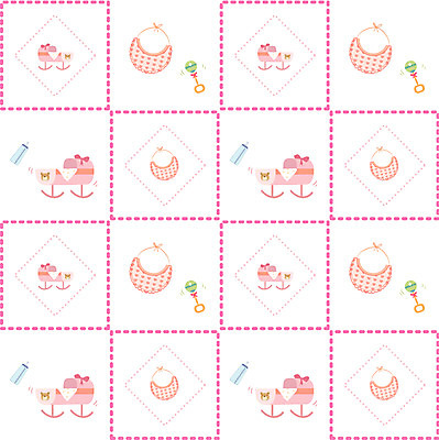 EPS 문양 백그라운드 무늬 패턴 일러스트 사람없음 장난감 출산용품 아기용품 젖병 오브젝트 딸랑이 팬시패턴 턱받이 요람 국내일러스트 파일형식 벡터