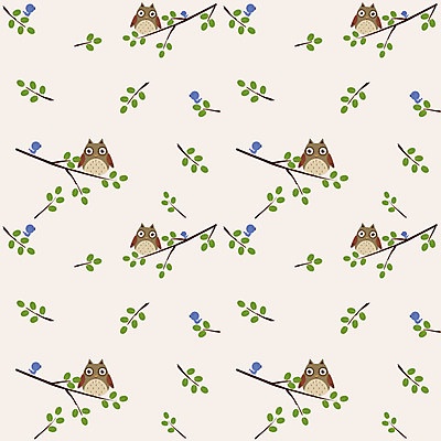 EPS 동물 척추동물 문양 동물캐릭터 백그라운드 무늬 패턴 일러스트 나뭇잎 사람없음 나뭇가지 새캐릭터 부엉이 팬시패턴 국내일러스트 일러캐릭터 나무 캐릭터 잎 조류 파일형식 벡터