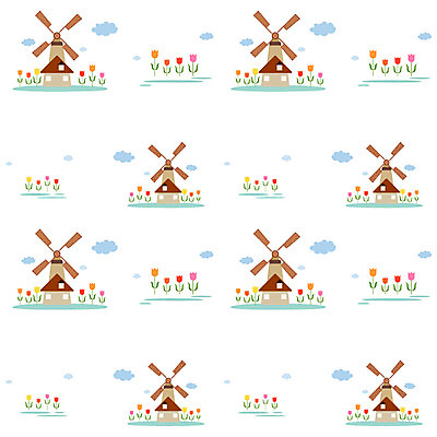 EPS 문양 시설물 건축물 공공시설 현대건축 건축 꽃 백그라운드 무늬 패턴 일러스트 사람없음 건물 봄 풍차 튤립 풍력발전소 팬시패턴 봄배경 국내일러스트 식물 계절 발전소 풍력에너지 시설 파일형식 벡터