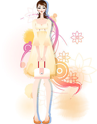 EPS 원피스 여자 패션 가방 일러스트 한명 사람 20대 성인 봄 핸드백 화사함 봄쇼핑 여자만 여자한명만 성인여자만 청년만 청년여자만 성인한명만 청년여자한명만 성인여자한명만 성인만 국내일러스트 1 잡화 옷 계절 컨셉 청년 쇼핑 파일형식 벡터