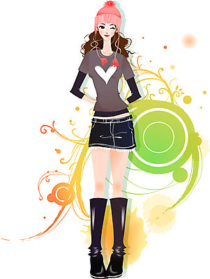 EPS 여자 패션 티셔츠 일러스트 털모자 부츠 한명 사람 20대 성인 귀여움 봄 미니스커트 화사함 청치마 봄쇼핑 여자만 여자한명만 성인여자만 청년만 청년여자만 성인한명만 청년여자한명만 성인여자한명만 성인만 국내일러스트 모자_잡화 1 계절 신발 컨셉 셔츠 청년 쇼핑 치마 파일형식 벡터