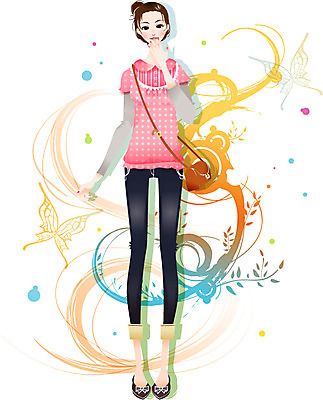 EPS 여자 패션 셔츠 일러스트 한명 사람 20대 성인 봄 핸드백 청바지 화사함 단화 봄쇼핑 여자만 여자한명만 성인여자만 청년만 청년여자만 성인한명만 청년여자한명만 성인여자한명만 성인만 국내일러스트 1 계절 신발 컨셉 상의 가방 바지 청년 쇼핑 여성화 파일형식 벡터