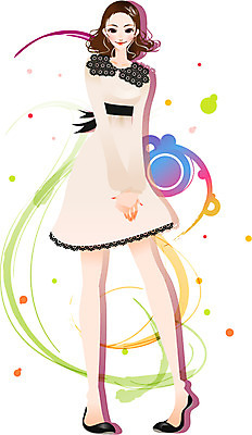 EPS 원피스 여자 패션 일러스트 한명 사람 20대 성인 봄 화사함 봄쇼핑 여자만 여자한명만 성인여자만 청년만 청년여자만 성인한명만 청년여자한명만 성인여자한명만 성인만 국내일러스트 1 옷 계절 컨셉 청년 쇼핑 파일형식 벡터