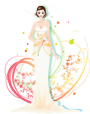 EPS 드레스 여자 신부 웨딩드레스 결혼 일러스트 한명 사람 20대 성인 봄 여자만 여자한명만 성인여자만 청년만 청년여자만 성인한명만 청년여자한명만 성인여자한명만 성인만 국내일러스트 1 옷 계절 이벤트 청년 파일형식 벡터