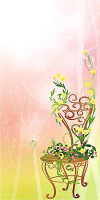 EPS 나무 사계절 계절 꽃 줄기 백그라운드 의자 일러스트 자연 사람없음 봄 덩굴 국내일러스트 식물 가구 생태계 파일형식 벡터