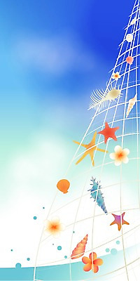 EPS 주간 사계절 계절 바다 백그라운드 일러스트 자연 하늘 날씨 조개 어패류 불가사리 극피동물 어업 풍경 사람없음 야외 여름 농작물 맑음 그물 소라 어획 국내일러스트 자연요소 동물 산업 농업 생태계 파일형식 벡터