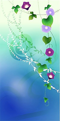 EPS 식물 사계절 계절 꽃 줄기 백그라운드 잎 일러스트 자연 날씨 사람없음 여름 맑음 덩굴 나팔꽃 국내일러스트 생태계 파일형식 벡터