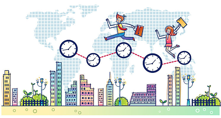 EPS 공공시설 여자 남자 산업 시계 세계지도 가로등 일러스트 비즈니스 첨단산업 사람 야외 두명 건물 도시 비즈니스맨 비즈니스우먼 하이테크 국내일러스트 건축물 지도 기술 세계 직장인 시설 파일형식 벡터