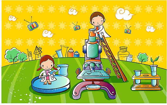 EPS 주간 학생 여자 어린이교육 교육 남자 어린이 과학 일러스트 교과목 현미경 실험 사람 야외 두명 스쿨라이프 시험관 과학교육 리트머스종이 어린이만 국내일러스트 자연요소 라이프스타일 종이 학교 실험기구 파일형식 벡터