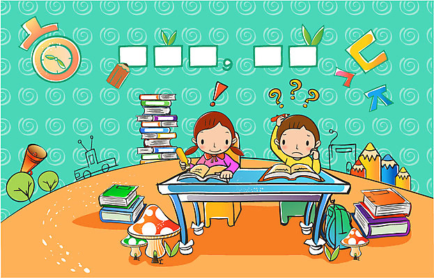 EPS 학생 여자 어린이교육 교육 남자 어린이 일러스트 교과목 교실 학교 사람 한글 두명 책 연필 스쿨라이프 확성기 버섯 한글교육 어린이만 국내일러스트 문자 라이프스타일 학용품 필기구 파일형식 벡터