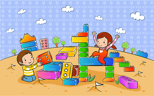 EPS 주간 여자 어린이교육 교육 남자 어린이 모래 일러스트 놀이 사람 소녀 소년 야외 두명 장난감 스쿨라이프 블록 유치원생 레고 어린이만 국내일러스트 자연요소 라이프스타일 학교 파일형식 벡터