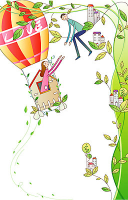 EPS 나무 여자 남자 일러스트 주택 사랑 사람 20대 두명 건물 30대 열기구 사회이슈 사회복지 성인만 국내일러스트 식물 건축물 감정 컨셉 항공교통 청년 장년 복지 파일형식 벡터