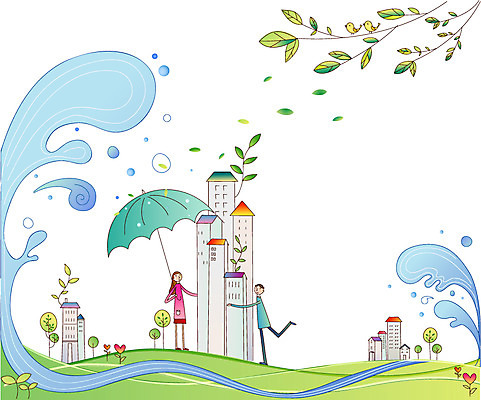 EPS 나무 여자 남자 파도 일러스트 우산 조류 주택 사람 20대 두명 건물 30대 자연재해 사회이슈 사회복지 성인만 국내일러스트 식물 동물 건축물 바다 컨셉 청년 장년 복지 재해 파일형식 벡터