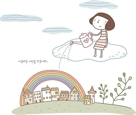 EPS 나무 구름 여자 무지개 일러스트 상상 주택 사랑 한명 사람 빌딩 20대 성인 야외 건물 10대 세계 마을 꿈 물뿌리개 물주기 심플 여자만 여자한명만 국내일러스트 자연요소 식물 1 건축물 감정 모션 청소년 청년 파일형식 벡터