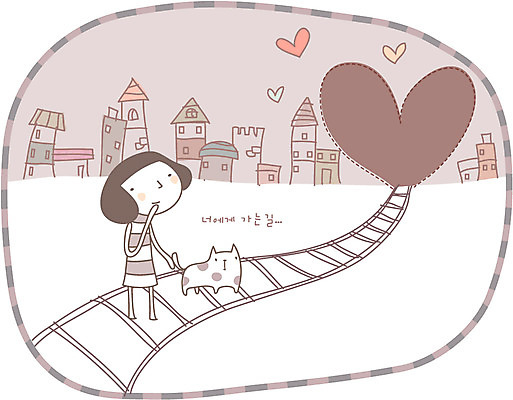 EPS 여자 길 일러스트 교통시설 상상 프레임 사랑 한명 사람 20대 성인 야외 건물 10대 고양이 기찻길 꿈 하트 도시 심플 여자만 여자한명만 철도의날 국내일러스트 모양 1 건축물 감정 교통 포유류 청소년 청년 반려동물 시설 파일형식 벡터 법정기념일