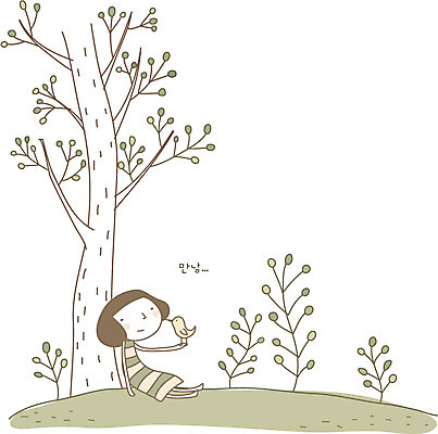 EPS 나무 여자 일러스트 상상 조류 사랑 한명 사람 20대 성인 야외 10대 꿈 만남 심플 여자만 여자한명만 국내일러스트 식물 동물 1 감정 컨셉 청소년 청년 파일형식 벡터