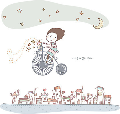 EPS 남자 감정 별 일러스트 상상 주택 사랑 한명 사람 풍경 20대 성인 야외 건물 10대 마을 자전거 꿈 달 비행 야간 초승달 심플 남자만 남자한명만 국내일러스트 자연요소 1 건축물 청소년 청년 바이크 파일형식 벡터