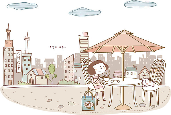 EPS 주간 구름 커플 여자 남자 여유 커피 의자 일러스트 상상 탁자 휴식 거리 사랑 한명 사람 풍경 빌딩 20대 성인 야외 건물 10대 쇼핑 쇼핑백 고양이 꿈 도시 파라솔 심플 오후 국내일러스트 자연요소 1 건축물 감정 음료 가구 컨셉 가방 포유류 관계 청소년 청년 반려동물 파일형식 벡터
