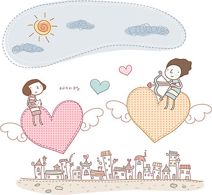 EPS 주간 구름 커플 여자 남자 날개 일러스트 상상 사랑 사람 20대 야외 두명 건물 10대 태양 마을 고양이 꿈 하트 심플 사랑의화살 국내일러스트 자연요소 모양 건축물 감정 포유류 관계 청소년 화살 청년 반려동물 파일형식 벡터