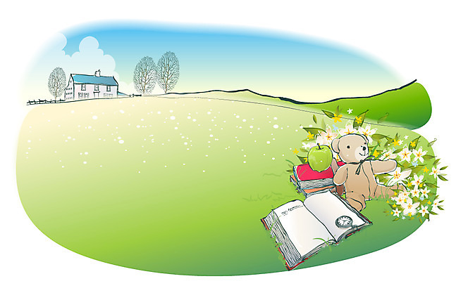 EPS 주간 나무 해외풍경 사계절 계절 꽃 시계 백그라운드 일러스트 자연 주택 풍경 사람없음 야외 책 마을 봄 곰인형 봄배경 국내일러스트 자연요소 식물 해외 인형 건물 생태계 파일형식 벡터