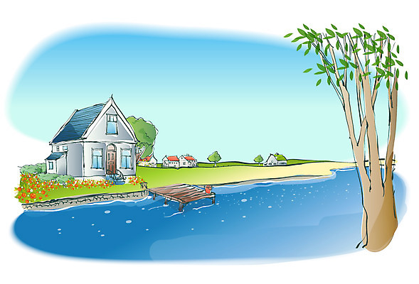 EPS 주간 나무 해외풍경 사계절 계절 꽃 호수 백그라운드 일러스트 자연 주택 풍경 사람없음 야외 강 마을 봄 봄배경 국내일러스트 자연요소 식물 해외 건물 생태계 파일형식 벡터