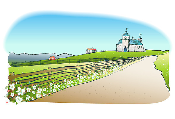 EPS 주간 해외풍경 사계절 계절 꽃 길 백그라운드 일러스트 자연 주택 풍경 사람없음 야외 건물 마을 봄 들꽃 봄배경 국내일러스트 자연요소 식물 해외 건축물 생태계 파일형식 벡터