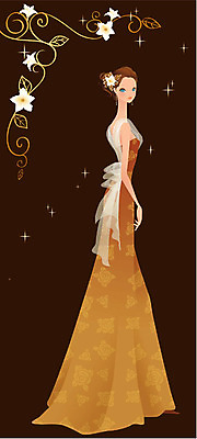 EPS 모델 여자 꽃 신부 웨딩드레스 포즈 결혼 일러스트 한명 사람 20대 성인 30대 뷰티 촬영 이브닝드레스 여자만 여자한명만 성인여자만 성인만 국내일러스트 식물 1 드레스 이벤트 청년 장년 파일형식 벡터