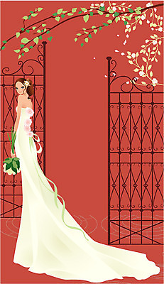 EPS 모델 여자 꽃 신부 웨딩드레스 포즈 결혼 일러스트 한명 사람 20대 성인 30대 뷰티 문 촬영 여자만 여자한명만 성인여자만 성인만 국내일러스트 식물 1 드레스 이벤트 청년 장년 파일형식 벡터