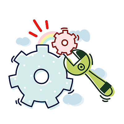 EPS 클립아트 구름 아이콘 무지개 비즈니스 큐티아이콘 사람없음 사무용품 공구 스패너 부속품 오브젝트 톱니바퀴 2D아이콘 자연요소 문구용품 도구 파일형식 벡터