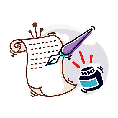 EPS 클립아트 구름 아이콘 문자 종이 비즈니스 문구용품 잉크 큐티아이콘 사람없음 필기구 펜 만년필 사무용품 기록 편지 오브젝트 문서 서류작성 2D아이콘 자연요소 파일형식 벡터