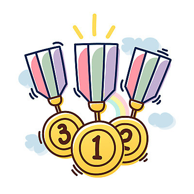 EPS 클립아트 아이콘 비즈니스 큐티아이콘 사람없음 사무용품 우승 메달 오브젝트 순위 2위 3위 2D아이콘 문구용품 최고 상_상패 파일형식 벡터