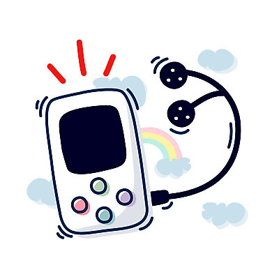 EPS 클립아트 구름 아이콘 음악 이어폰 무지개 비즈니스 큐티아이콘 사람없음 전자제품 소리 가전제품 MP3 오브젝트 2D아이콘 자연요소 음향기기 문화예술 파일형식 벡터