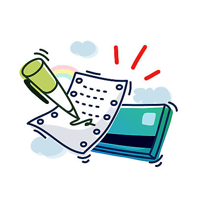 EPS 클립아트 아이콘 무지개 비즈니스 큐티아이콘 사람없음 볼펜 사무용품 신용카드 오브젝트 결제 영수증 서명 카드매출전표 2D아이콘 자연요소 문구용품 금융 펜 매출전표 파일형식 벡터