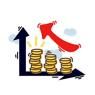 EPS 아이콘 화살표 돈 비즈니스 통계 수치 그래프 큐티아이콘 사람없음 금융 경제 동전 하락 오브젝트 상승 2D아이콘 컨셉 재산 파일형식 벡터