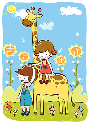 EPS 주간 동물 구름 라이프스타일 여자 남자 꽃 어린이라이프 초등학생 어린이 일러스트 열쇠 해바라기 서기 사람 소녀 소년 야외 두명 라이프 생활 친구 태양 귀여움 우정 성장 신장 기린 순수 즐거움 키_신체 치수재기 키재기 천진난만 어린이만 국내일러스트 자연요소 식물 학생 감정 컨셉 신체 포유류 관계 모션 비뇨기관 측정 파일형식 벡터